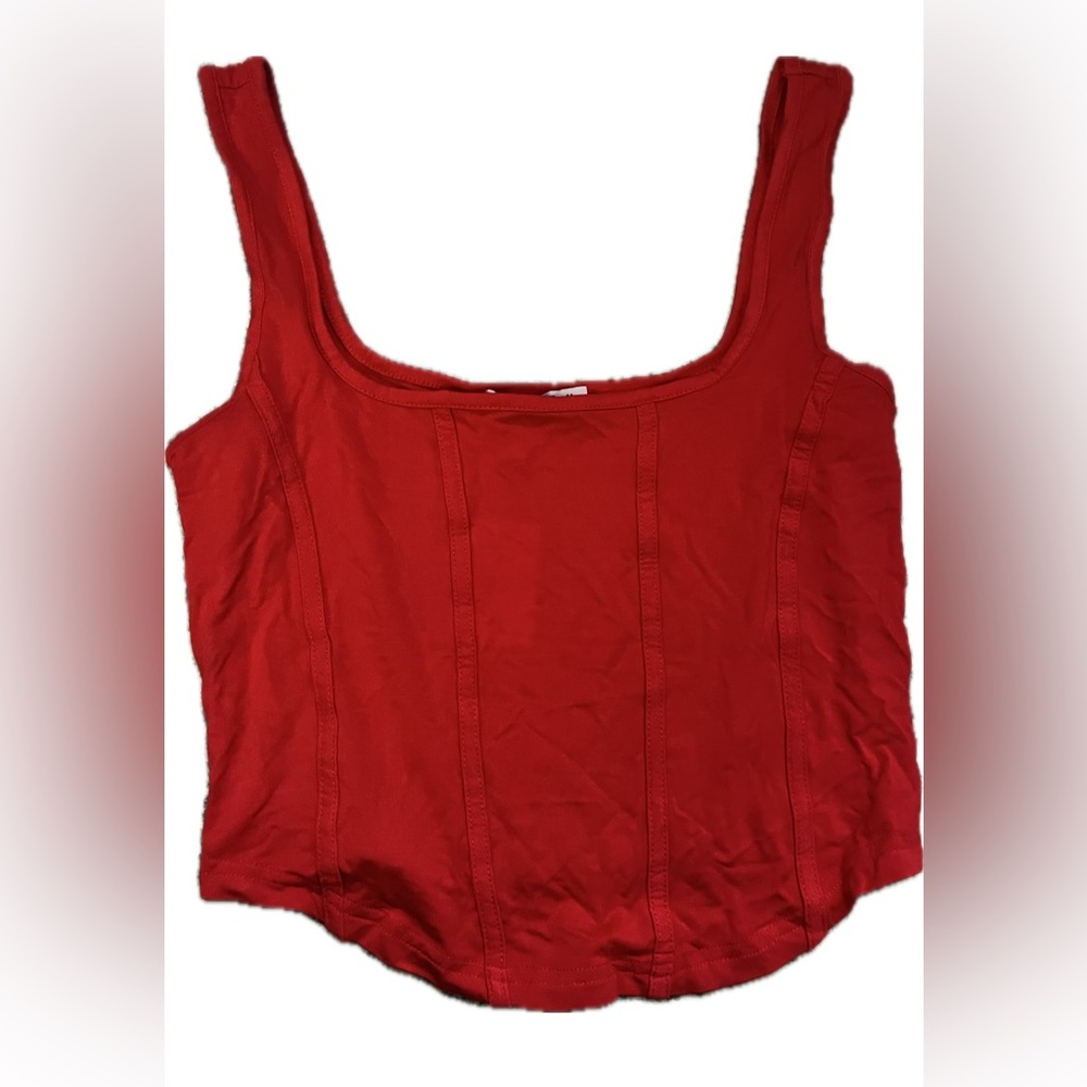Red Women's Crop Top Size Medium.